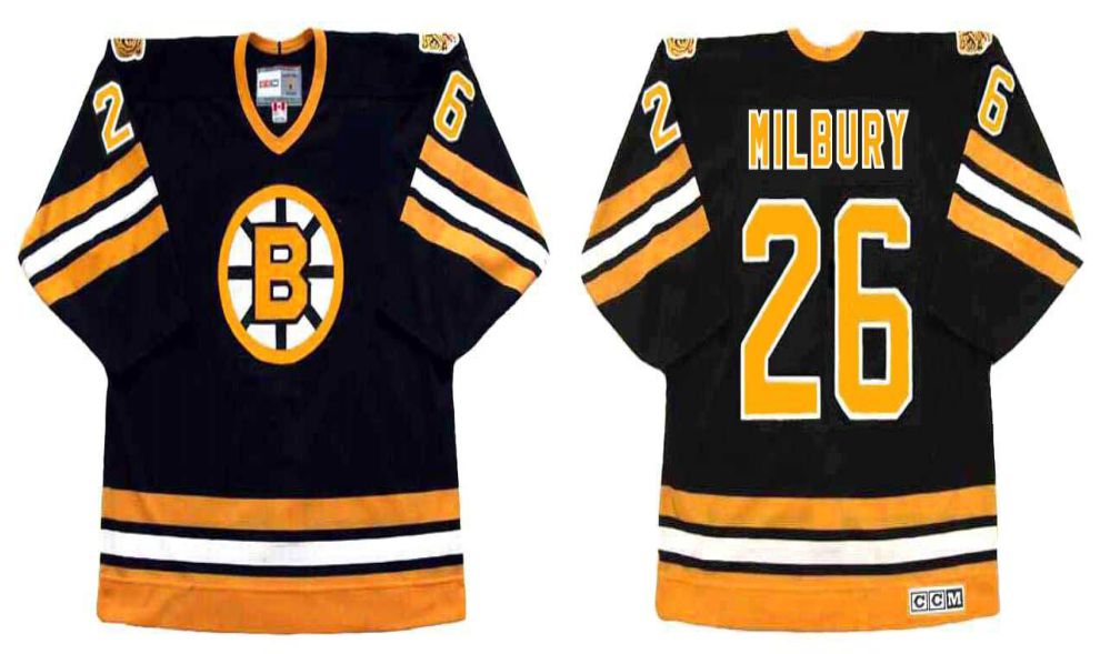 2019 Men Boston Bruins 26 Milbury Black CCM NHL jerseys